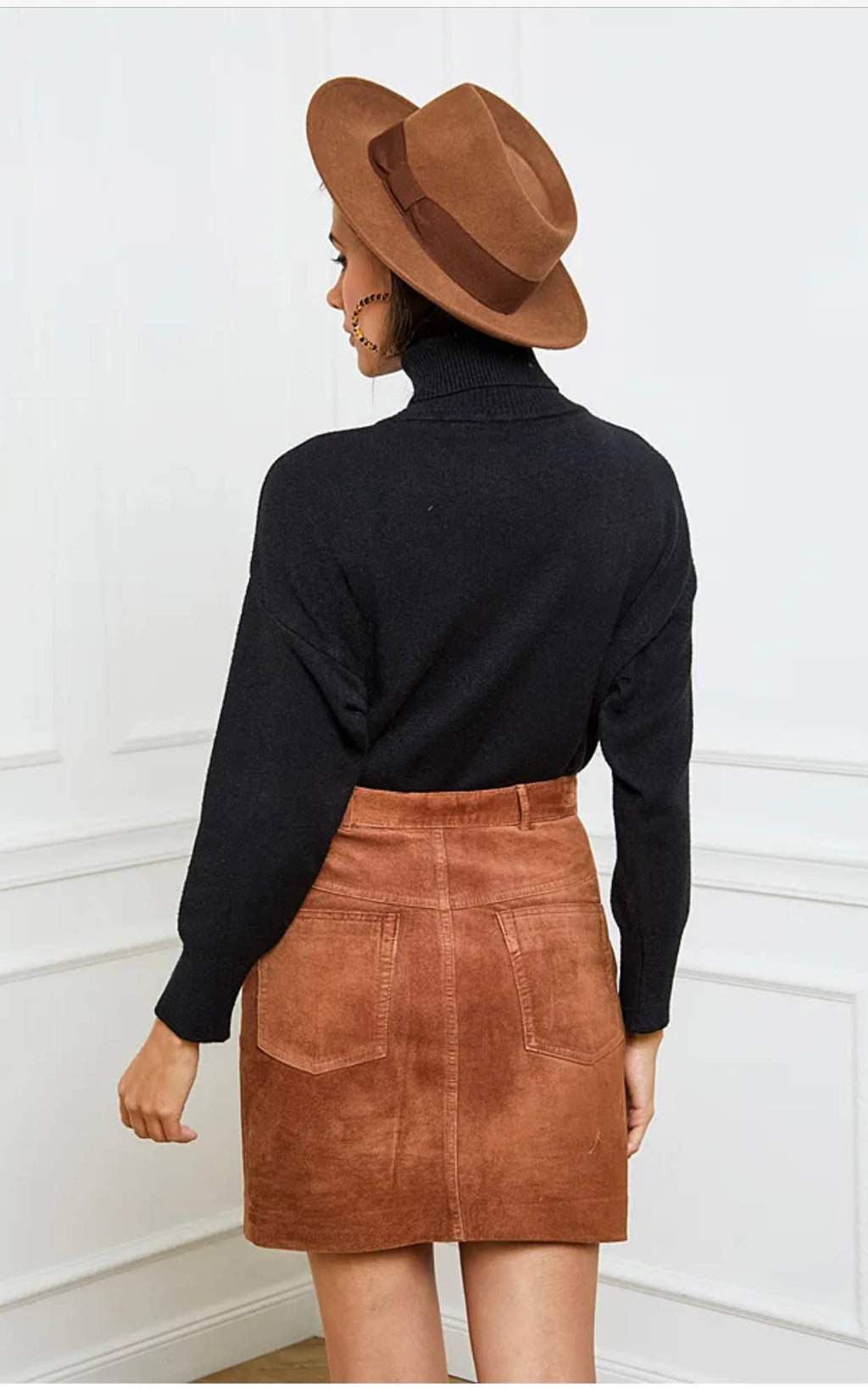 Turtleneck sweater with pockets | Black