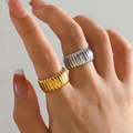 Minimalist Ribbed Open Ring