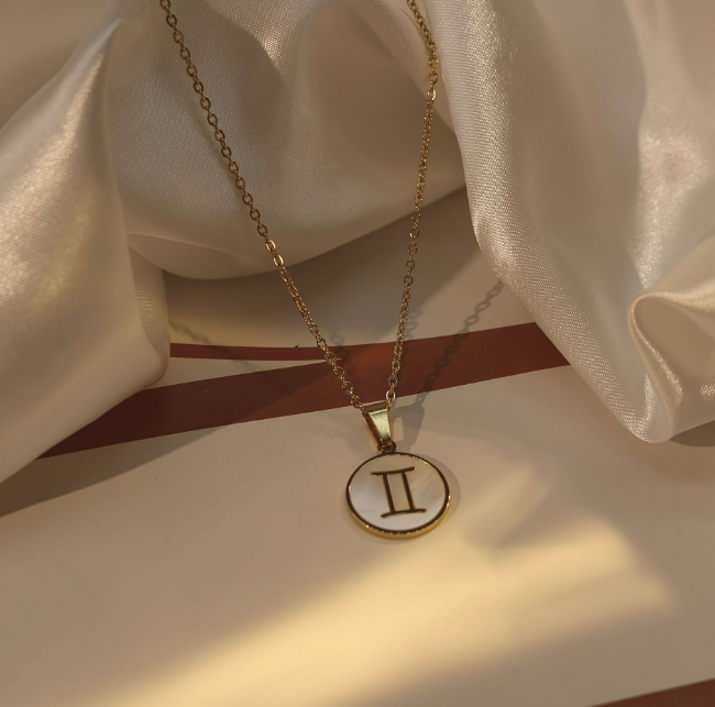 Constellation Shell Pendants Stainless Steel 18K Plated Gold