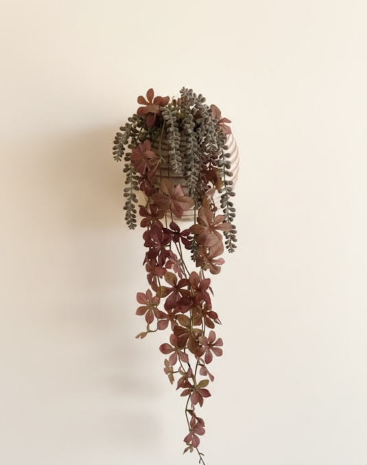 9" Whitewashed Ribbed Wall Vase