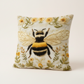 Vintage Bee & Floral Throw Pillow