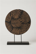 Round Engraved Wood Leaf Stem