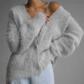 Loose V-Neck Cardigan Sweater