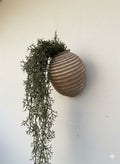 9" Whitewashed Ribbed Wall Vase