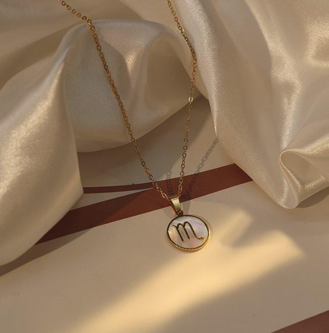 Constellation Shell Pendants Stainless Steel 18K Plated Gold