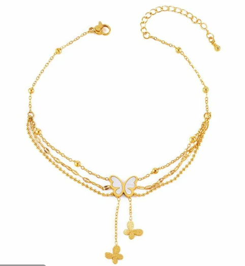 Stainless Steel Butterfly Anklet