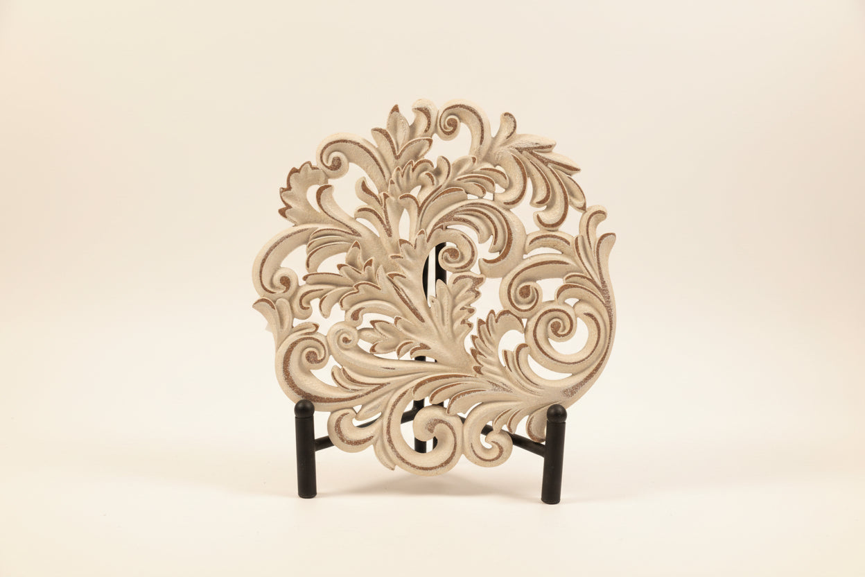 White Art Nouveau Shelf Sitter