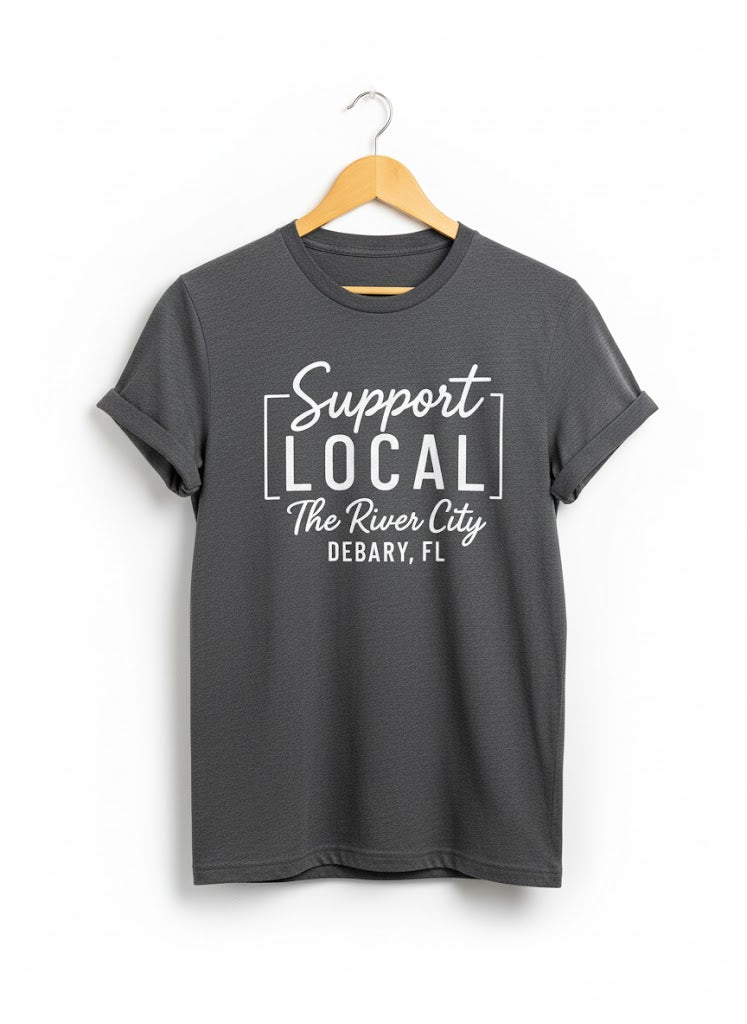 Support Local DeBary FL Tee | Charcoal