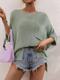 See-Through Loose Round-Neck Sweater Top