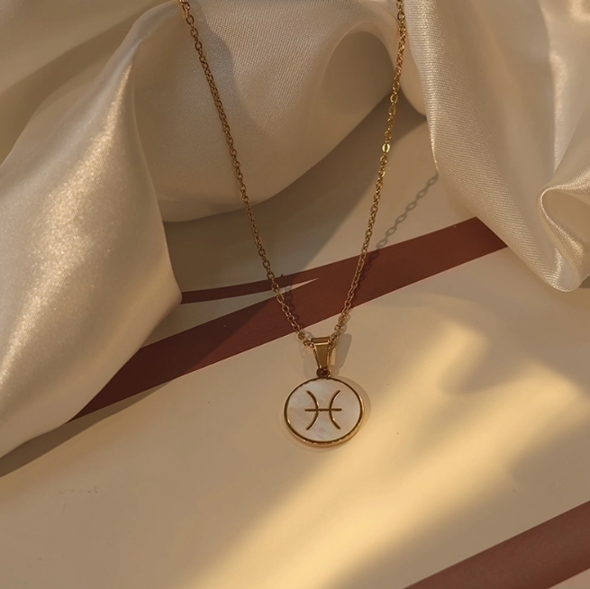Constellation Shell Pendants Stainless Steel 18K Plated Gold
