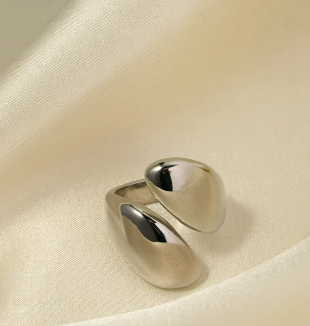 Stainless Steel Asymmetrical Silver Ring