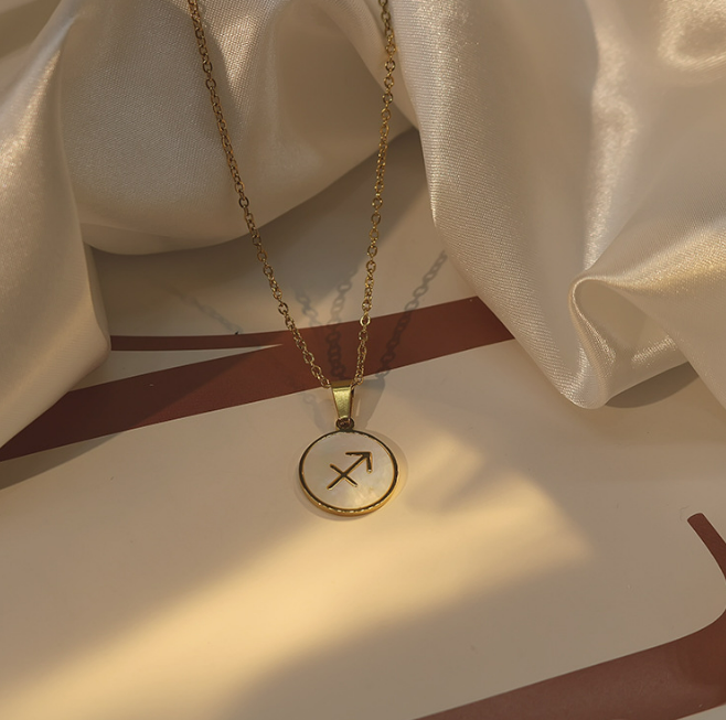 Constellation Shell Pendants Stainless Steel 18K Plated Gold