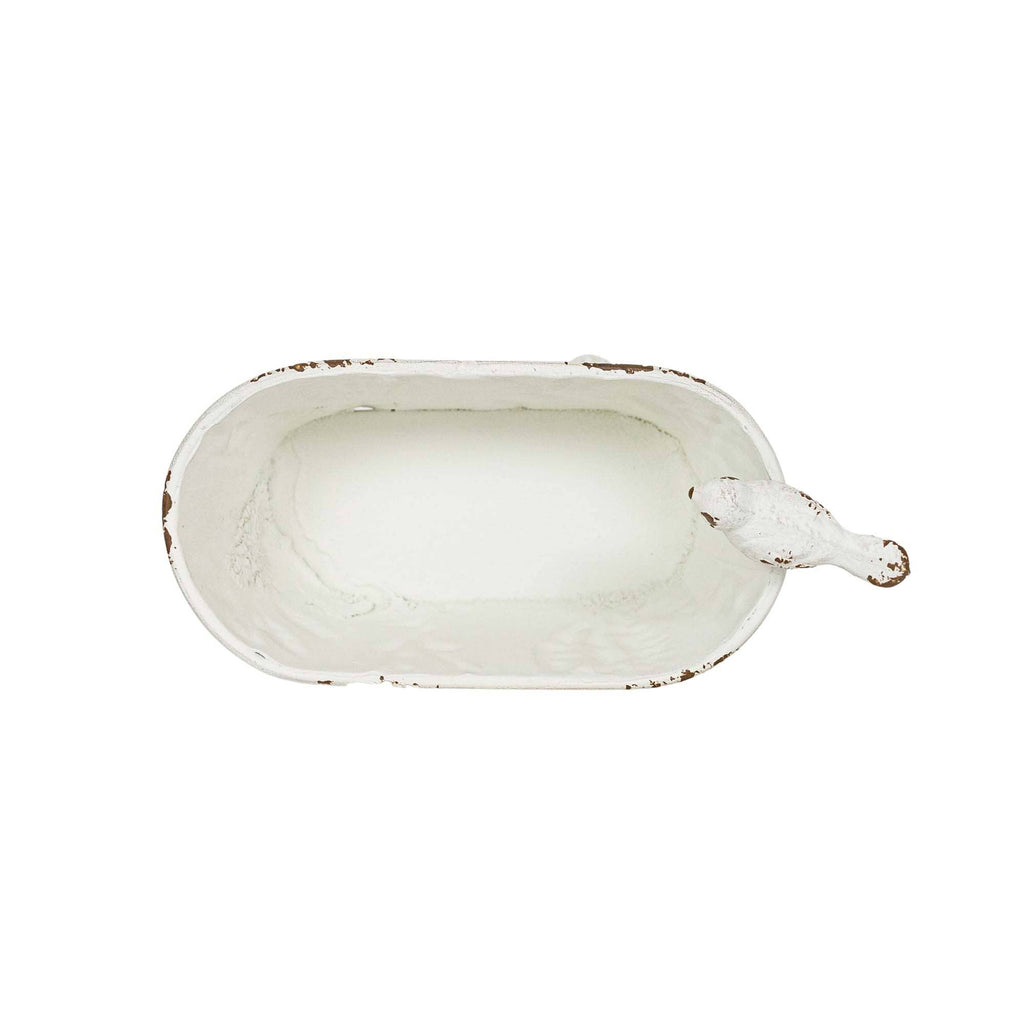 Foreside Home & Garden - Lyra Vintage Clawfoot Bathtub Mini Planter White Soap Dish Regular