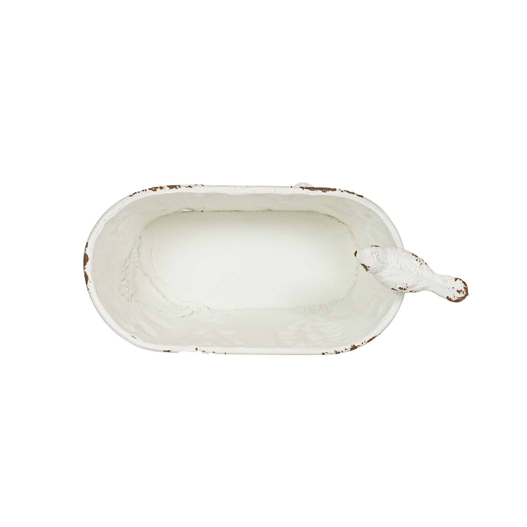 Foreside Home & Garden - Lyra Vintage Clawfoot Bathtub Mini Planter White Soap Dish Regular