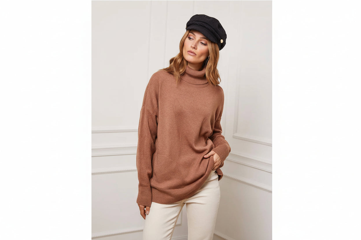 Turtleneck Sweater with Pockets
