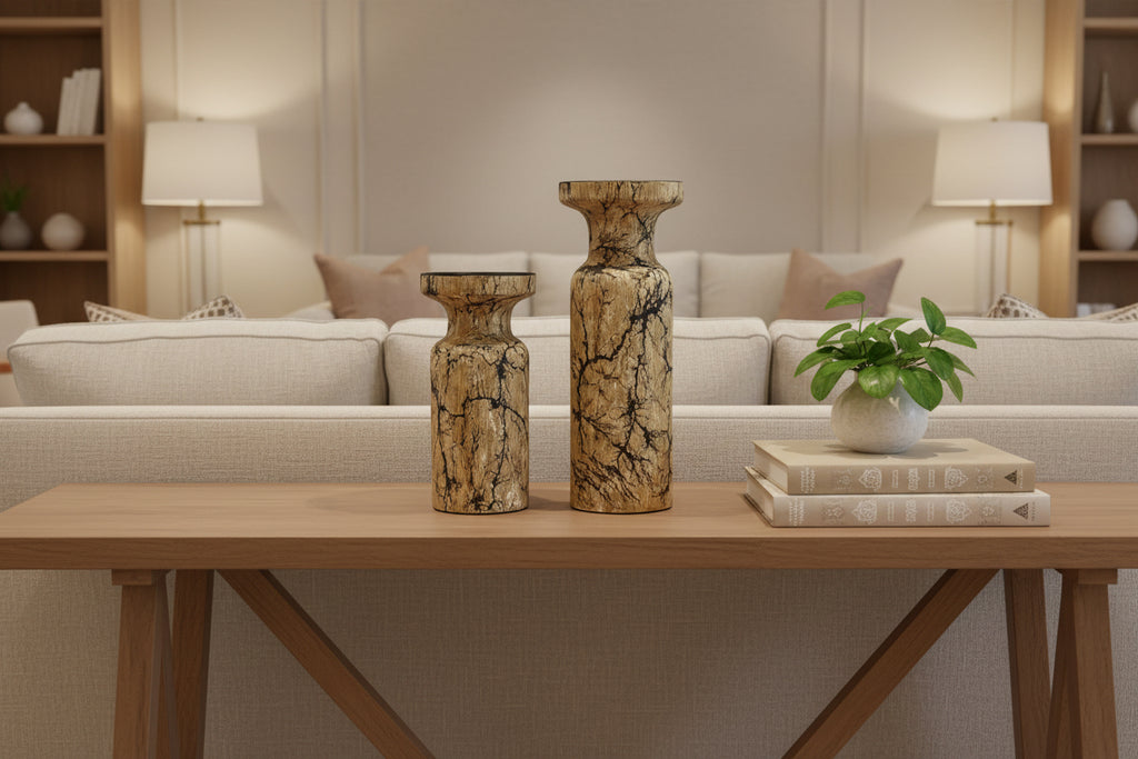 White Washed Crackle Holders