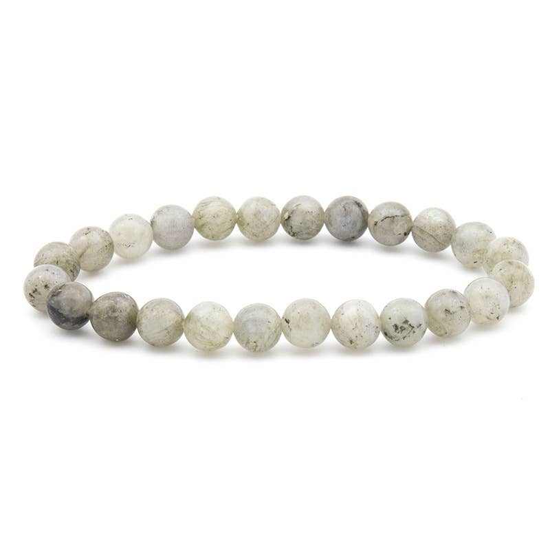 Grey flash 8MM Elastic Natural Stone Bracelet
