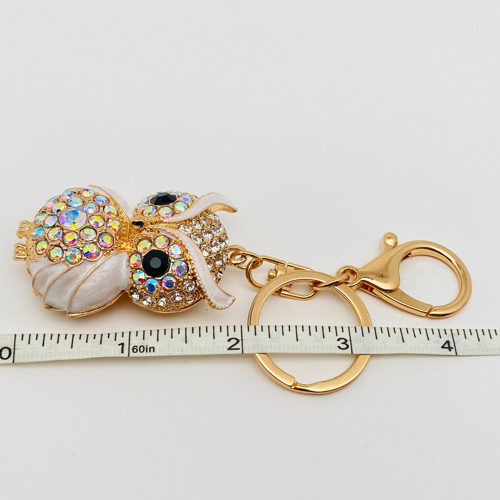 Cute Rhinestone Owl Keychain Creative Bag Pendant