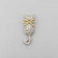 Rhinestone Cat Brooch