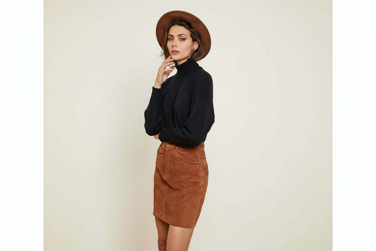 Turtleneck sweater with pockets | Black