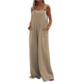 Sleeveless Casual Loose Wide Leg Jumpsuits | Khaki