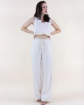 Coastal Linen Rope Belt Wide Legged Pants