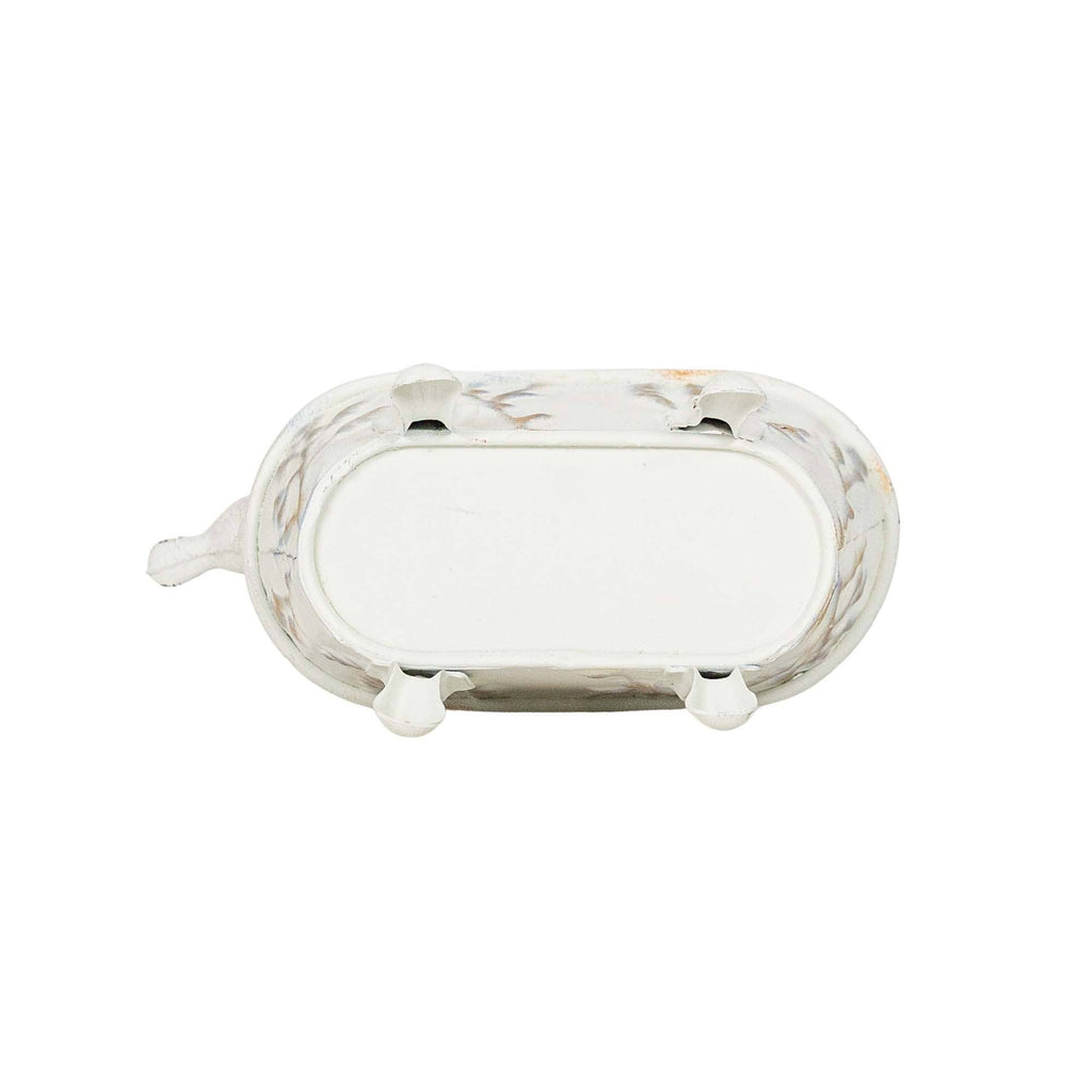 Foreside Home & Garden - Lyra Vintage Clawfoot Bathtub Mini Planter White Soap Dish Regular