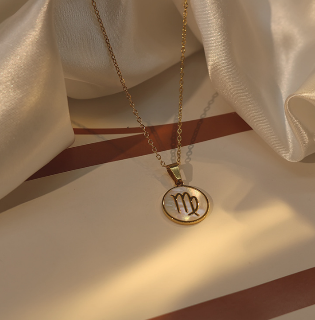Constellation Shell Pendants Stainless Steel 18K Plated Gold