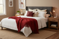 Red Texture Knitted Throw Blanket