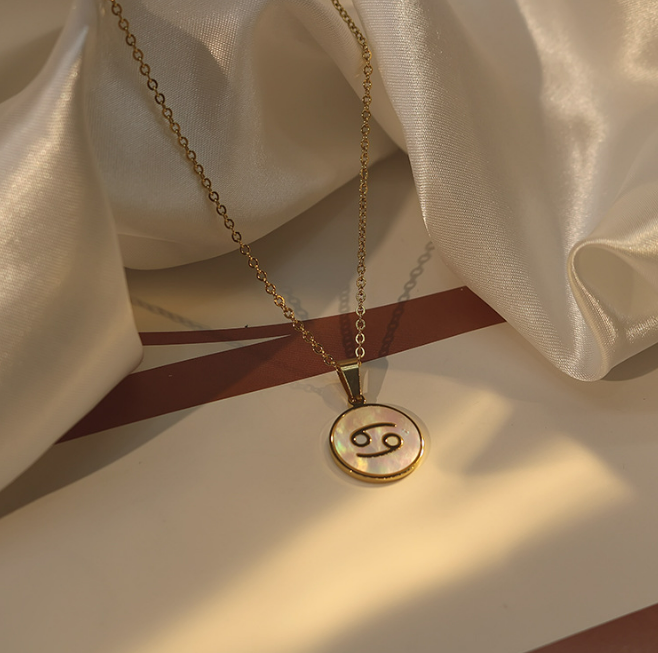 Constellation Shell Pendants Stainless Steel 18K Plated Gold