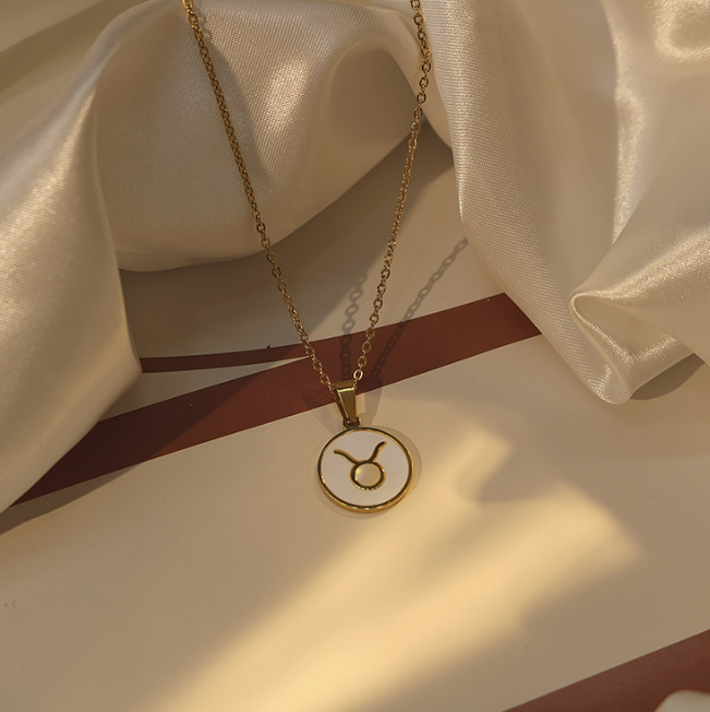 Constellation Shell Pendants Stainless Steel 18K Plated Gold