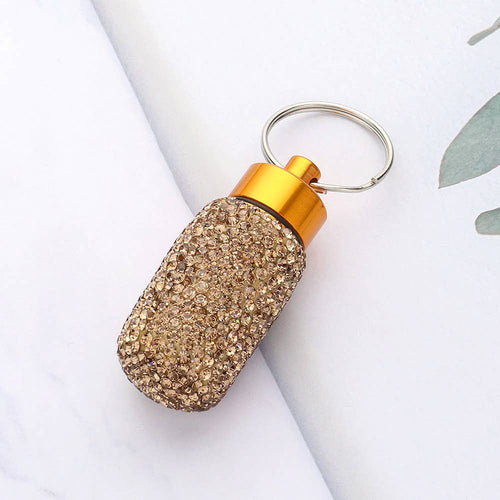 Bling Mini Pill Case Keychains
