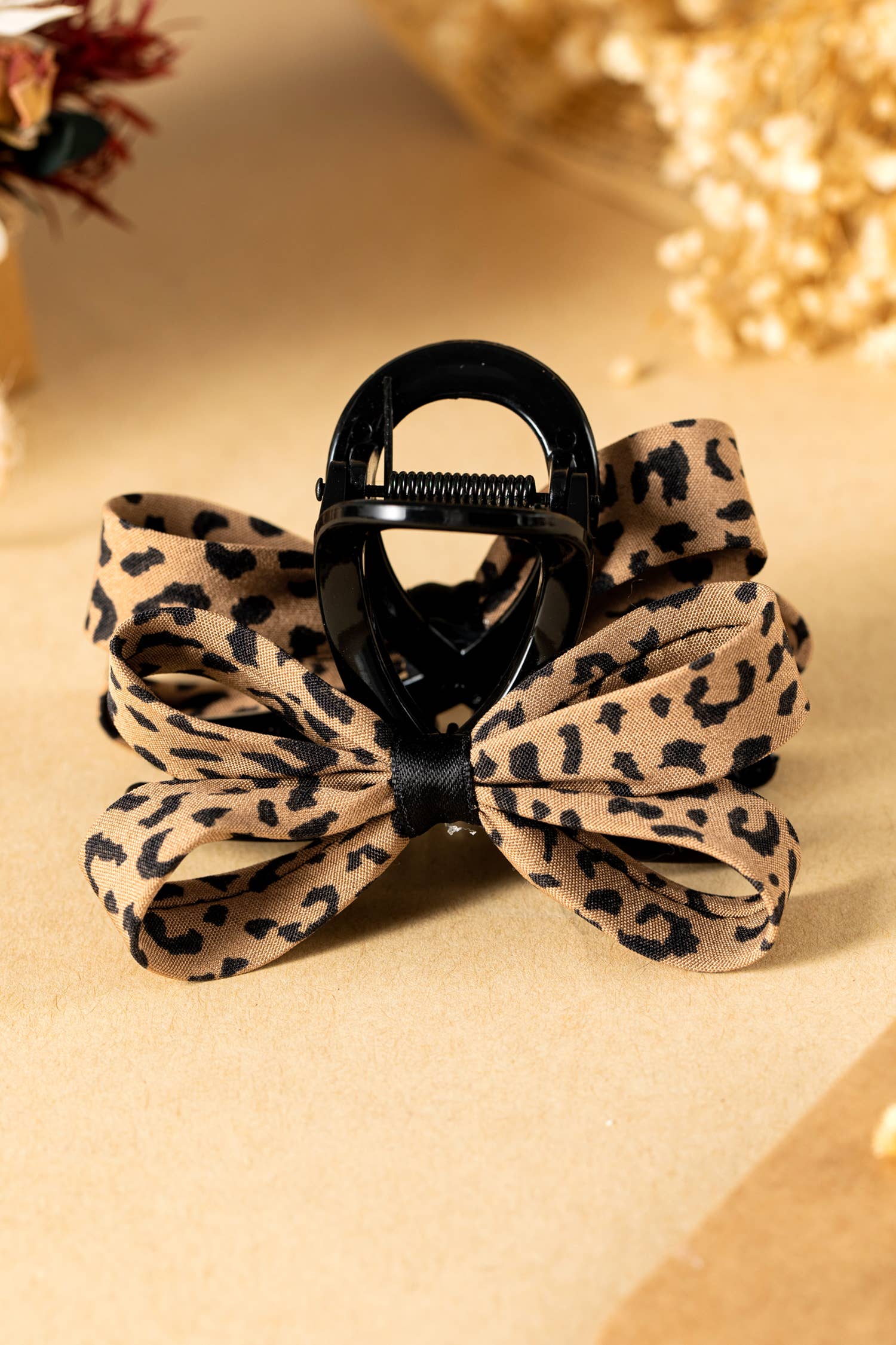 Leopard Bow Hair Claw Clip