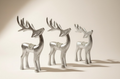 3PC Silver Reindeer Set