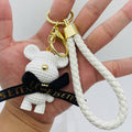 White Cartoon Resin Bear Doll Keychain