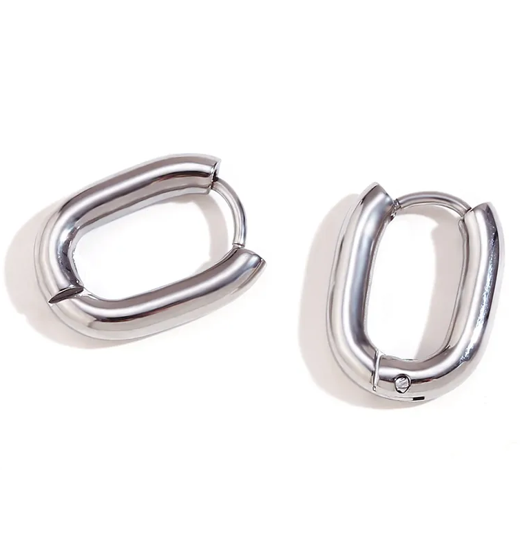 Gold Plated Stainless Steel Closed Oval Hoops