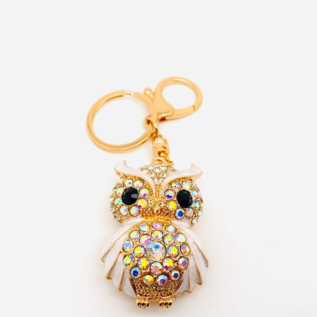Cute Rhinestone Owl Keychain Creative Bag Pendant