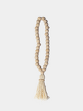 Large Boho Beaded Tassel (Natural Wood)