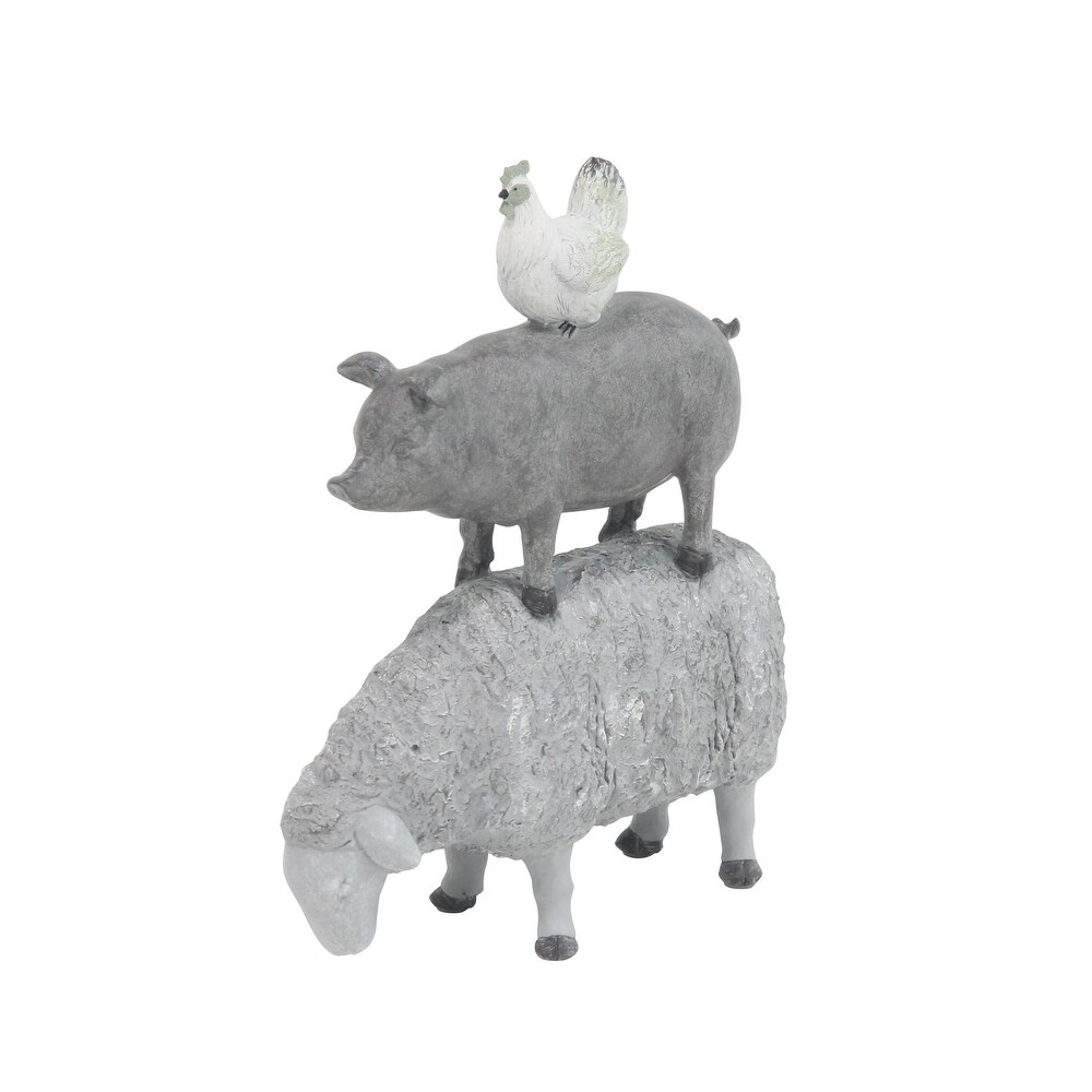 Stacked Farm Animals Whitewashed Regular
