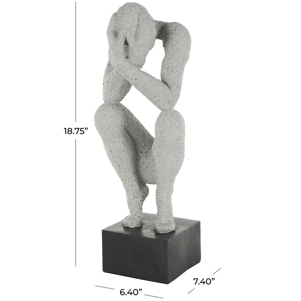 Polystone Crouching Sculpture w/hands on face Regular