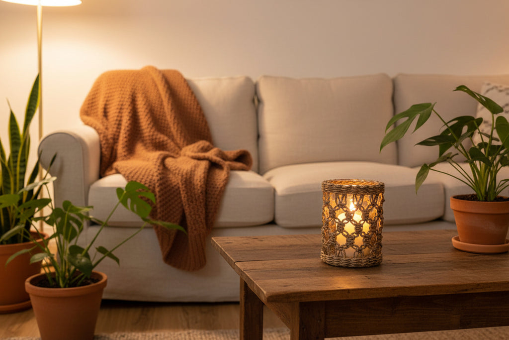 Wicker Vase Candle Holder