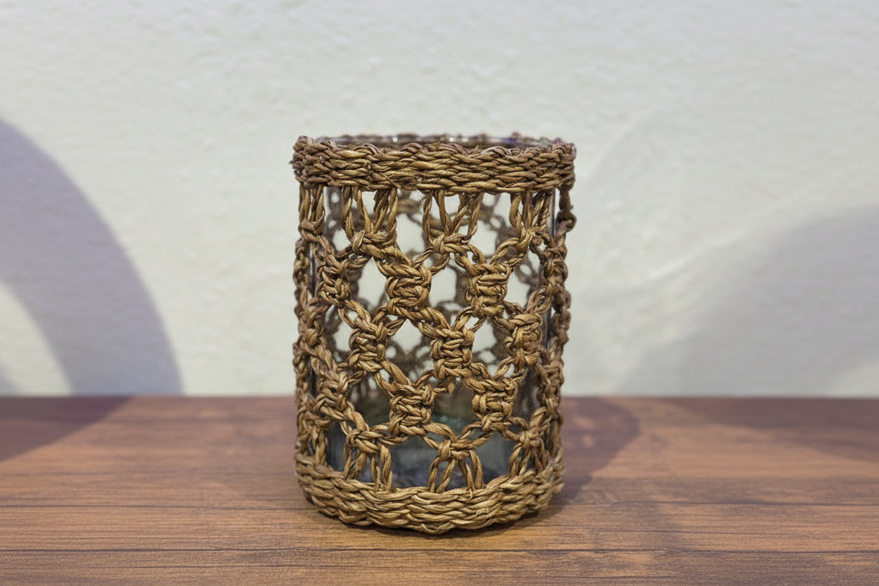 Wicker Vase Candle Holder