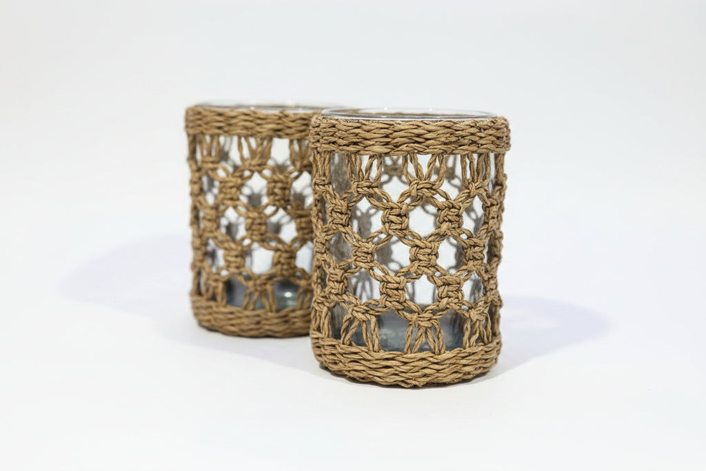 Wicker Vase Candle Holder