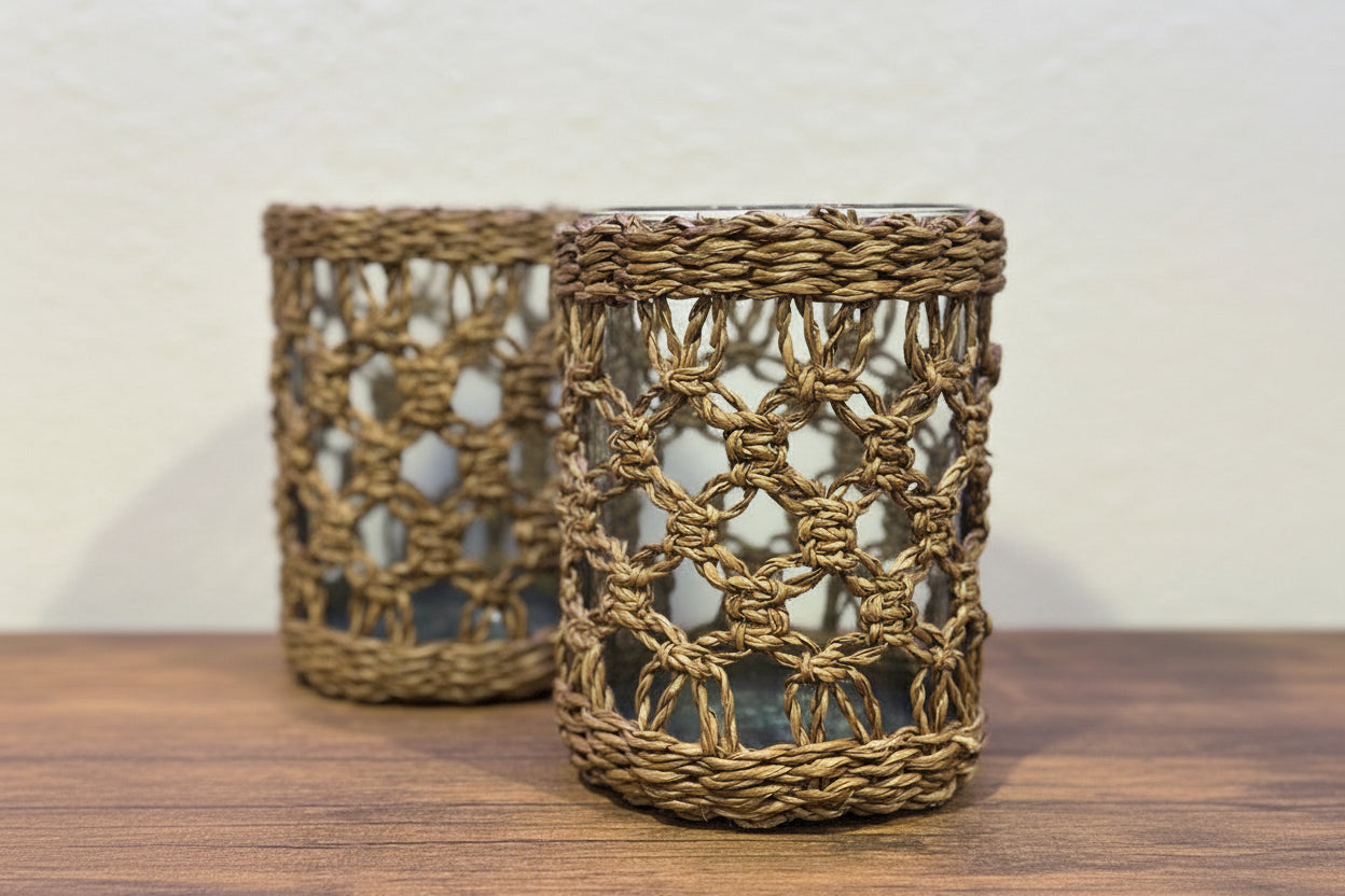 Wicker Vase Candle Holder