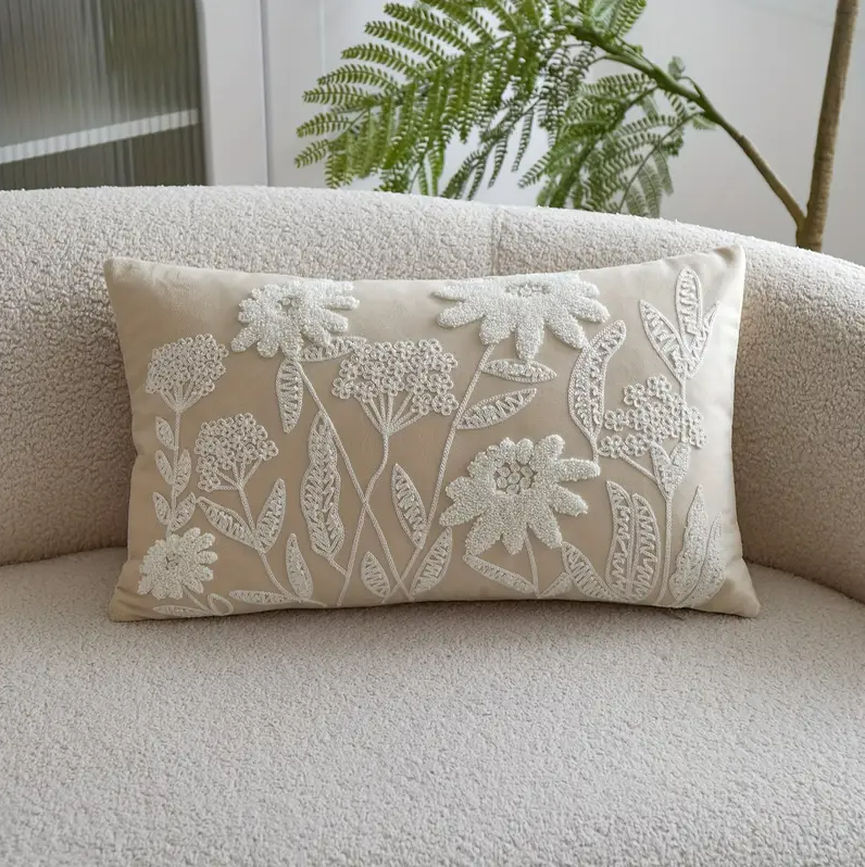 Floral Lumber Throw Pillow - 19" x 11"