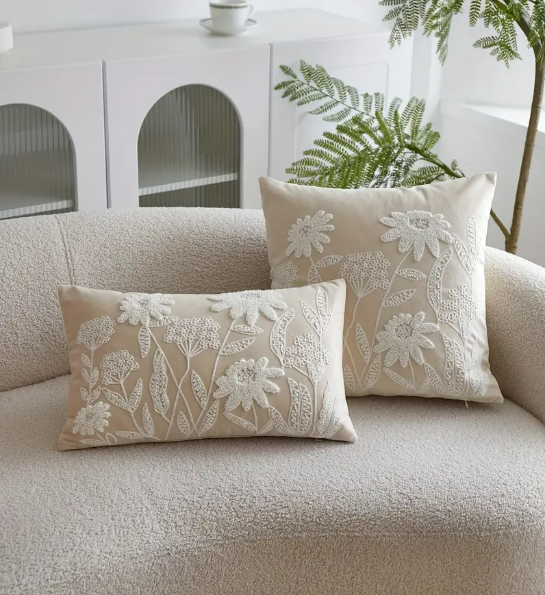 Floral Lumber Throw Pillow - 19" x 11"