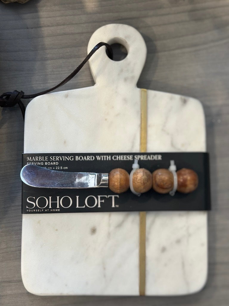 Marble Serving Board with Cheese Spreader