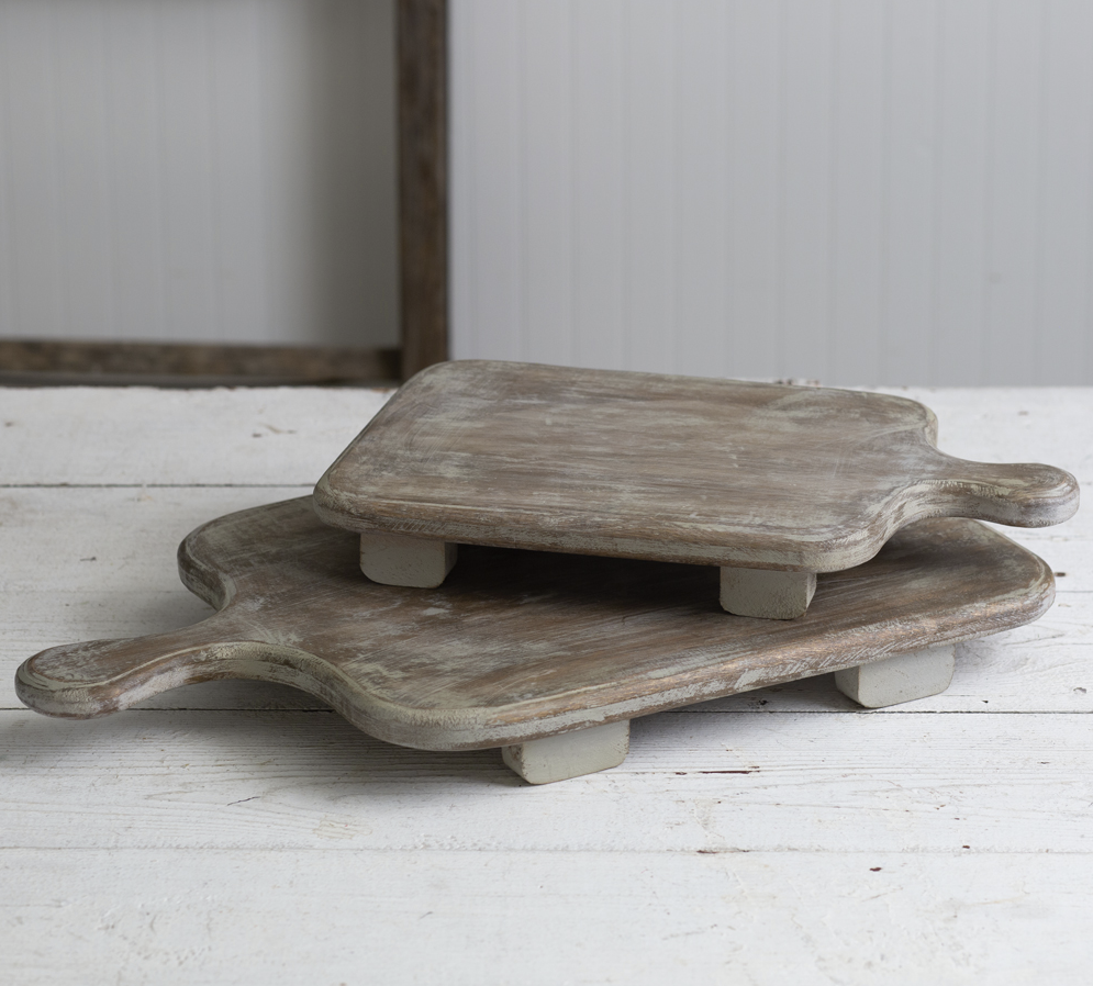 Set of Two Wood Cutting Board Risers