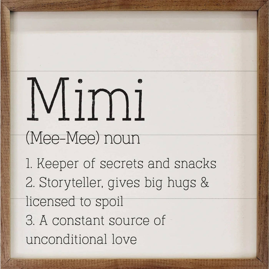 Mimi Definition Decorative Wall Sign | 4 x 4 x 1