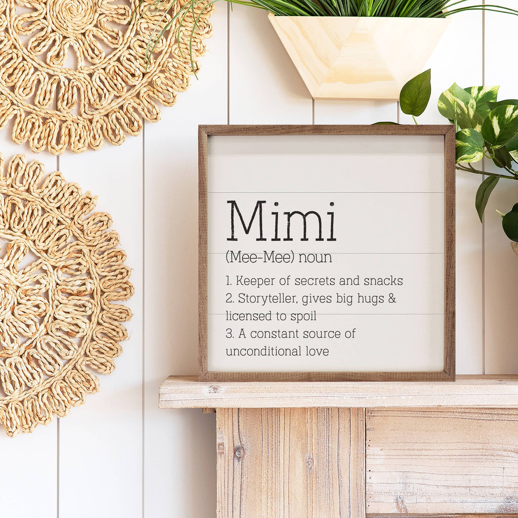 Mimi Definition Decorative Wall Sign | 4 x 4 x 1